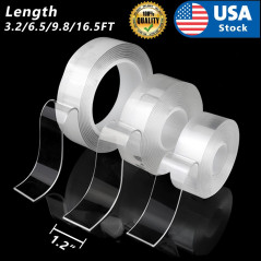 Transparent Tape Double Sided Traceless Washable Adhesive Invisible Gel