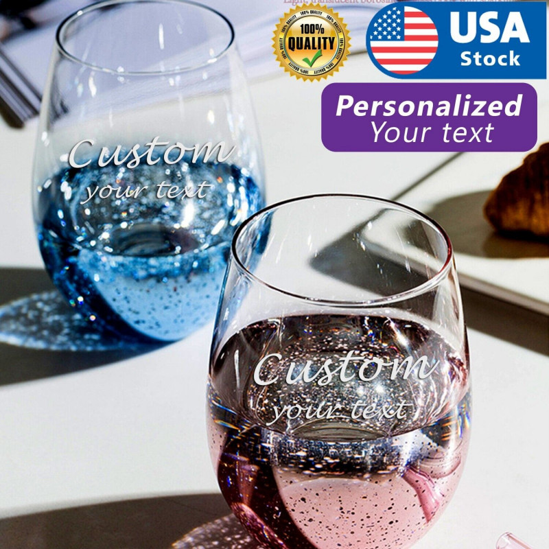 12oz starry sky Custom Engraved Stemless Wine Glass with your Customized Text