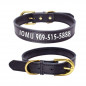 Custom Personalized Dog Collar Soft Leather ID Collar Names PET Cat collar XS-L