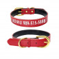 Custom Personalized Dog Collar Soft Leather ID Collar Names PET Cat collar XS-L