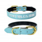 Custom Personalized Dog Collar Soft Leather ID Collar Names PET Cat collar XS-L