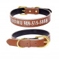 Custom Personalized Dog Collar Soft Leather ID Collar Names PET Cat collar XS-L