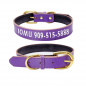 Custom Personalized Dog Collar Soft Leather ID Collar Names PET Cat collar XS-L