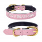 Custom Personalized Dog Collar Soft Leather ID Collar Names PET Cat collar XS-L