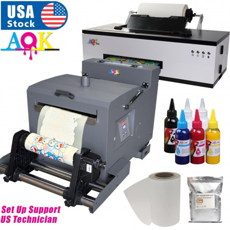 AOK L1800 A3 DTF Printer Direct to Film Transfer +Automatic Powder Shaker Dryer