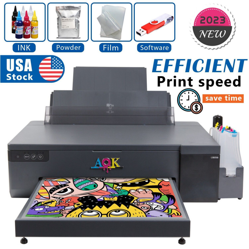 AOK 2023 New L18058 A3+ DTF Printer 13x19 In. For T-shirt with XP600 Print head