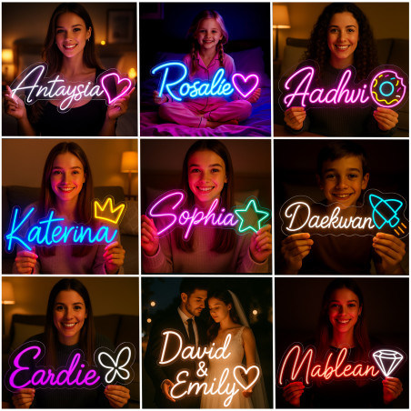 Made in USA Custom LED Neon Sign with Your Name,text