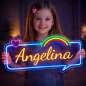 Personalized Name Neon Sign for – Custom LED Acrylic Sign with Rainbow & Heart Design – Gift for Bedroom Decor, Birthday
