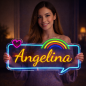 Personalized Name Neon Sign for – Custom LED Acrylic Sign with Rainbow & Heart Design – Gift for Bedroom Decor, Birthday