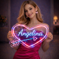 Personalized Name Neon Sign for – Custom LED Acrylic Sign with  Heart Design – Gift for Bedroom Decor, Birthday