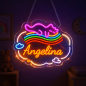 Personalized Name Neon Sign for – Custom LED Acrylic Sign with Rainbow & Heart Design – Gift for Bedroom Decor, Birthday