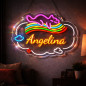 Personalized Name Neon Sign for – Custom LED Acrylic Sign with Rainbow & Heart Design – Gift for Bedroom Decor, Birthday