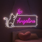Custom Neon Sign Cats + butterflies, with your name or text Custom Led Sign Wall Decor, Custom Led Light Bedroom Decor