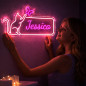 Custom Neon Sign Cats + butterflies, with your name or text Custom Led Sign Wall Decor, Custom Led Light Bedroom Decor