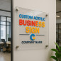 Custom Acrylic Sign with Standoff Mounts Personalized Clear Acrylic Wall Plaque, Business Logo Sign