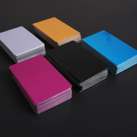 Aluminum metal business cards Mixed colors 100 pcs 0.2 mm thickness