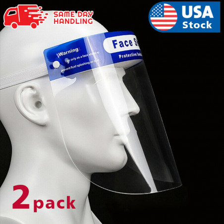 2PACK Safety Full Face Shield Reusable Washable Protection Cover Face Mask  US