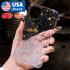 For iPhone 11 Pro Max TPU Case Slim Bling Glitter Clear Girly Phone Cover