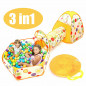 3 in 1 Portable Toddler Kids Play Tent House Crawl Tunnel Ball Pit In/Outdoor