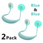 2PACK Portable Rechargeable Neckband Neck Hanging Fan Hand Free Personal LED Fan