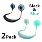 2PACK Portable Rechargeable Neckband Neck Hanging Fan Hand Free Personal LED Fan