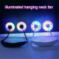 2PACK Portable Rechargeable Neckband Neck Hanging Fan Hand Free Personal LED Fan