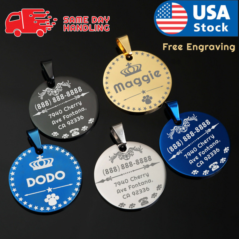 Custom Engraved Dog Tag Pet ID WITH FREE SHIPPING with free split ring