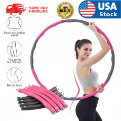 Hoola Hoop Folding Fitness Weighted Hula Hoops 8 Sections for Exercise