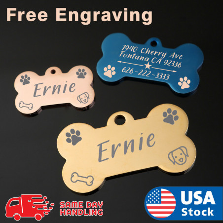 Custom Engraved Dog Tag Pet ID WITH FREE SHIPPING with free split ring