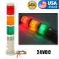 LED Multilayer Signal Tower Buzzer Alarm Warning Light 24VDC Red+Yellow+Green 3W