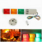 LED Multilayer Signal Tower Buzzer Alarm Warning Light 24VDC Red+Yellow+Green 3W