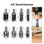 23Pcs Woodworking Chamfer Drilling Tool Countersink Drill Bits Wood Plug Cut