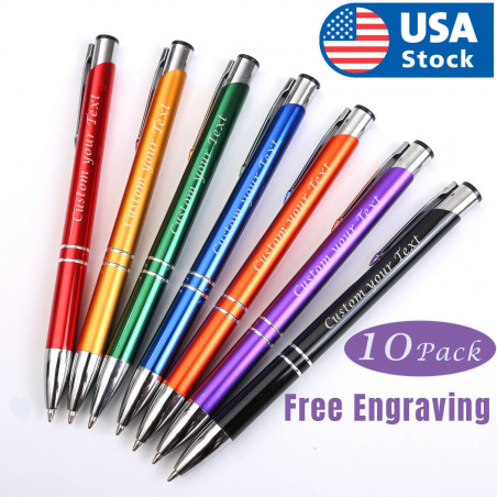 10 Custom engraving Sleeker pens. text pens. Personalized pens. FREE Shipping