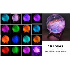 3D Printing Remote Moon Lamp USB LED Night Light Moonlight Touch Color Changing