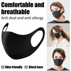 15pcs Black Face Mask Fashion Reusable Washable Cover Mask Men Women Made