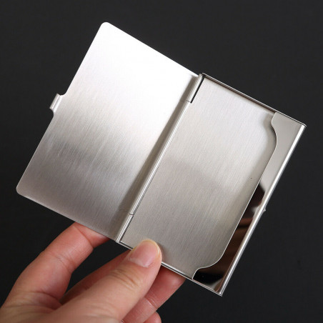 Pocket Stainless Steel & Metal Business Card Holder Case ID Credit Wallet Silver