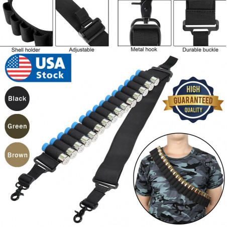 Tactical 2 Point 15 Shell Rifle Shotgun Sling Bungee Gun Strap System Adjustable