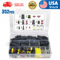 352PCS 1/2/3/4Pin Car Waterproof Male Female Electrical Connector Plug Wire Set