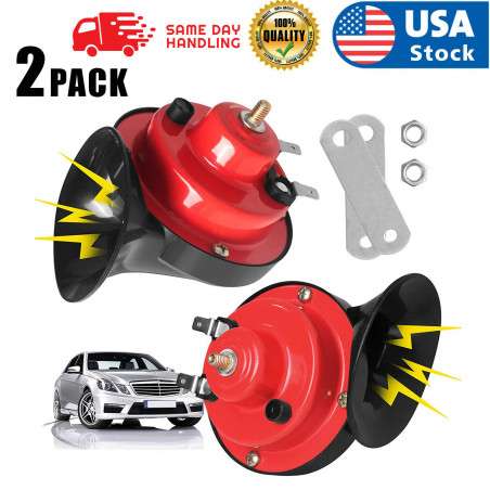 2PC 12V 300DB Super Loud Train Air Horn Waterproof Motorcycle Car Truck SUV Boat