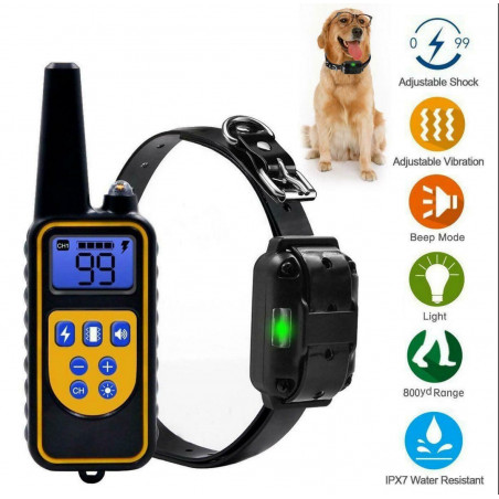 Rechargeable 2600 FT LCD Remote Dog Shock Training Collar Waterproof Pet Trainer