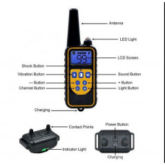 Rechargeable 2600 FT LCD Remote Dog Shock Training Collar Waterproof Pet Trainer