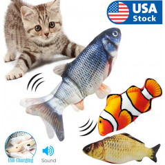Cat Wagging Fish Electric Realistic Plush Simulation Interactive Fish Plush Toys