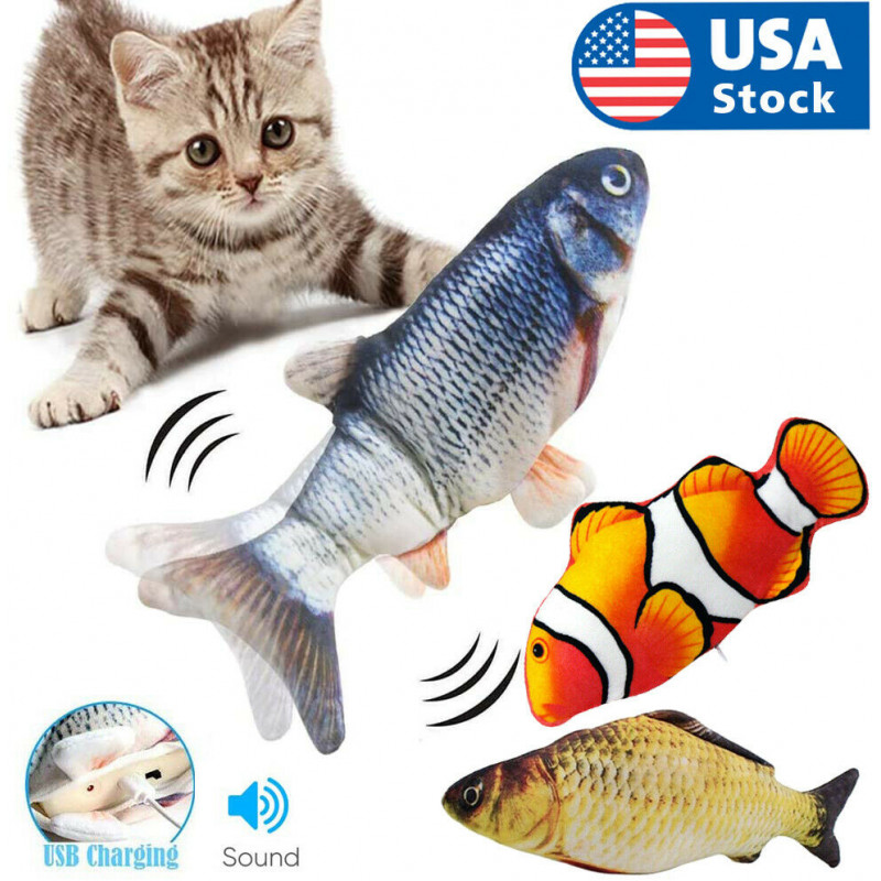 Cat Wagging Fish Electric Realistic Plush Simulation Interactive Fish Plush Toys