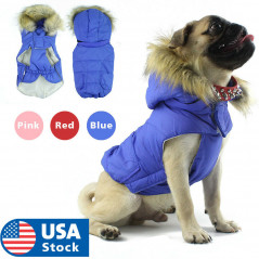 Pet Dog Puppy Winter Warm Cotton Hoodie Jacket Coat Clothes Outwear Costume