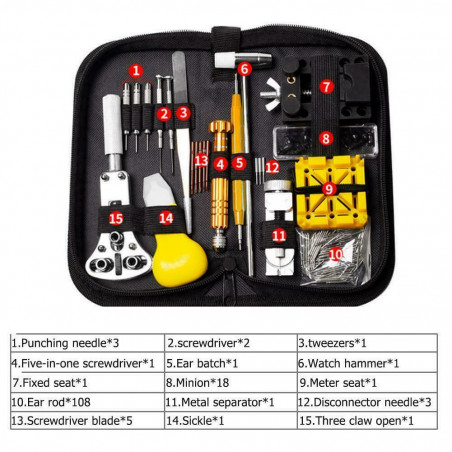 148 pcs Pro Watch Case Opener Link Pin Remover Screwdriver Repair Tools Kit Set