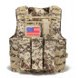 Tactical Air soft Paintball MOLLE Plate Carrier Combat Play Vest with Flag