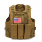 Tactical Air soft Paintball MOLLE Plate Carrier Combat Play Vest with Flag