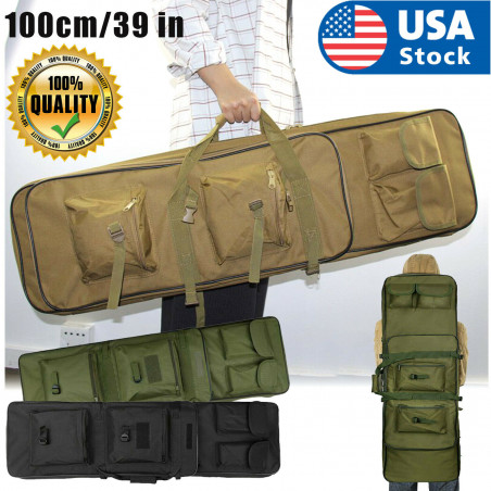 39" Tactical Carbine Rifle Range Gun Carry Case Double Padded Backpack Molle Bag
