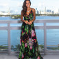 Women Floral Sexy Backless Evening Party Beach Long Maxi Dresses Boho Sundress