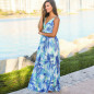 Women Floral Sexy Backless Evening Party Beach Long Maxi Dresses Boho Sundress